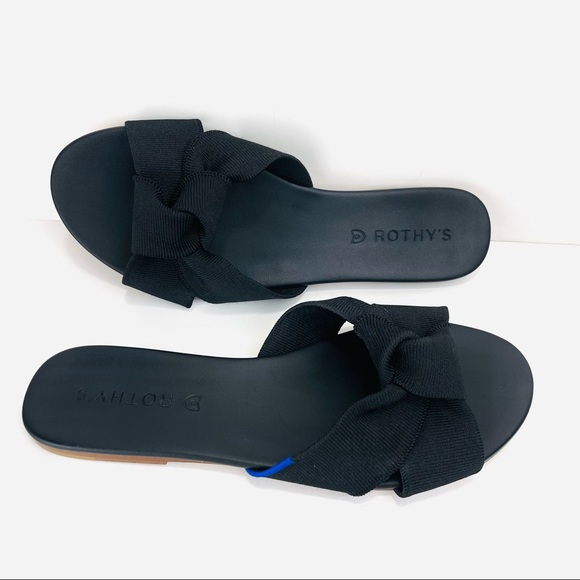 Rothy's | Shoes | Rothys The Knot Black Slide Sandals | Poshmark